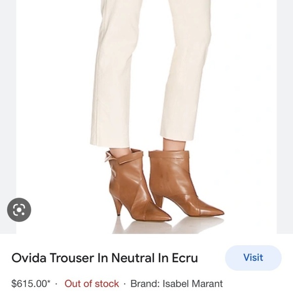 Isabel Marant || Ovida Side Slit Pants Cropped Trousers Cream Blush 40 - Picture 12 of 12